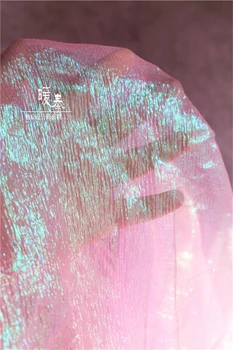 Crep roz cu Sclipici Tul Tesatura Verde reflecție DIY Diverse Decor Eșarfă de Voal, Fusta Rochie de Mireasa Dantela Tesatura de Designer