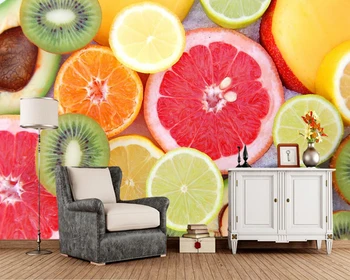 Papel de parede de Fructe Citrice, Kiwi, Lămâi Alimente foto tapet,canapea camera de zi TV de perete bucatarie restaurant hârtie de perete decor acasă