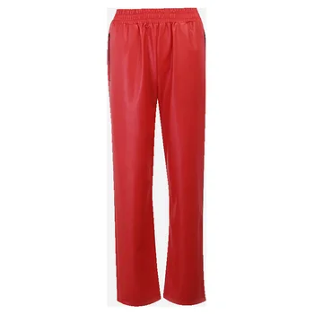2020 pantaloni Femei Pantaloni din Imitatie de Piele de Mari dimensiuni femei pantaloni Largi Flare Pantaloni Casual din Piele Retro Pantaloni pantaloni Roșii