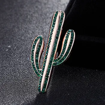 Donia bijuterii cactus Brosa aurie strălucitoare stras planta Accesorii rochie doamnelor Broșă Pin turban Cadou