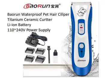Baorun Profesionale Reincarcabile Pisică Câine Tuns 110~240V Animale de Blană Mașină de Tăiere a Animalelor de Tuns rezistent la apa