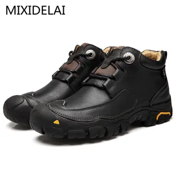 MIXIDELAI 2020 Noi Barbati Pantofi Casual Barbati Pantofi de Lucru de Brand de Moda de Proiectare în aer liber Pantofi de Agrement de Dimensiuni Mari din Piele Pantofi pentru Bărbați