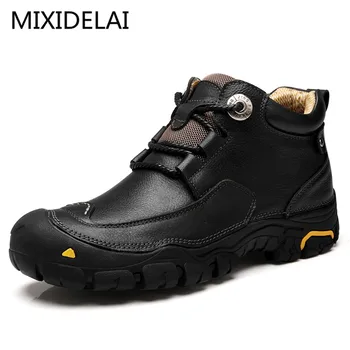 MIXIDELAI 2020 Noi Barbati Pantofi Casual Barbati Pantofi de Lucru de Brand de Moda de Proiectare în aer liber Pantofi de Agrement de Dimensiuni Mari din Piele Pantofi pentru Bărbați