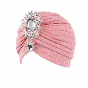 Solid de culoare crystal Stretch Turban Zburli Părul Pălării Beanie Bandane Eșarfă Folie Cap Pălării pentru Femei 63