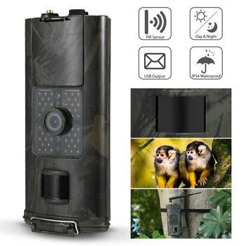 16MP 1080P 3G SMS GSM Trail Camera Joc de Vânătoare de Fotografiat în aer liber Sălbatice Scouting Camera cu Senzor PIR cu Infraroșu Viziune de Noapte