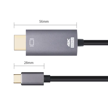 PCER USB-C pentru Cablu HDMI 4K HDMI Tip C Thunderbolt3 Convertor USB Tip C la HDMI pentru MacBook Huawei Mate 30 de USB-C HDMI Adaptor