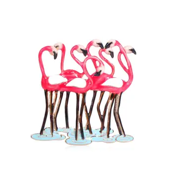 MECHOSEN Vie Grupul Flamingo Broșe Email Rosu Cupru Animal Accesorii Pentru Femei Banchet Haina Guler Rochie Pulover Corsaj