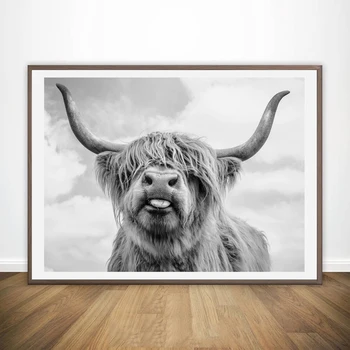 Arta de perete Libertatea Scoția Highland Vaca Postere si Printuri de Vite Panza Picturi pe Perete Poza pentru Living Decorul Camerei Iac Arta