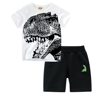 HH Copii îmbrăcăminte de Vară rechin Dinozaur Camuflaj T-Shirt, pantaloni scurți set de pantaloni costum de sport pentru copii băiat haine trening 2-8 Ani