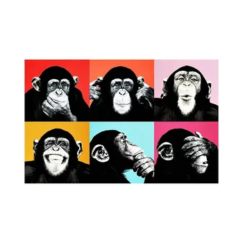 Panza Pictura Maimuță, Cimpanzeu Exprimare Arta de Perete Postere Amuzante de Animale Printuri de Imagine pentru Copii Dormitor Decor Acasă