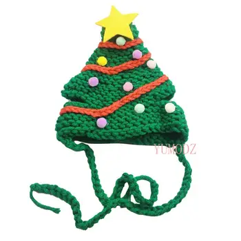 Crăciun animale de Companie Pălărie de Iarnă Tricotate Pom de Craciun Model de Pălărie Pisică Câine Costum de Moș Crăciun Pălărie pentru Pisici Câini Catelus de Crăciun Decor