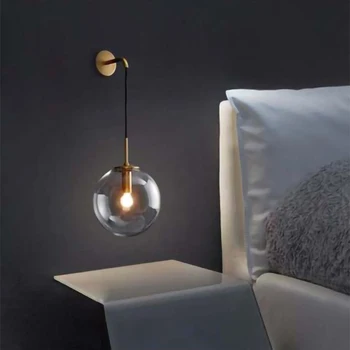Nordic Postmodernă a CONDUS lampă de perete lux Lumina de aur negru minge de culoare biliară interior dormitor, camera de zi restaurant sconces perete