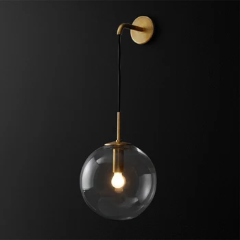 Nordic Postmodernă a CONDUS lampă de perete lux Lumina de aur negru minge de culoare biliară interior dormitor, camera de zi restaurant sconces perete