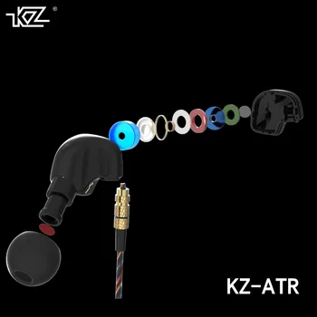 Original KZ ATR Polul Ton de 3,5 mm În ureche Căști Dual Driver Bass Metal High End Stereo Căști Căști HIFI