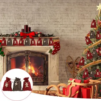 24PCS de Crăciun Advent Calendar Numărătoarea inversă Sac Agățat Bomboane Cadou Saci Husă Cu Clipuri Autocolante Coarda Casa Decor de Crăciun