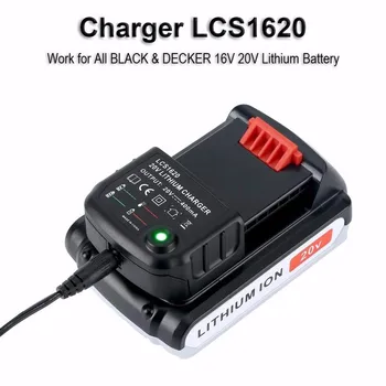 20V LCS1620 Acumulator Litiu-Ion Încărcător pentru Black & Decker LBXR20 LB20 LBX20 LBX4020 LBXR20BT NE Plug cu indicator LED