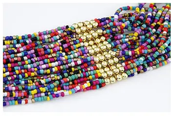 Vintage Pline De Culoare Margele Mici Strand Multi Strat Colier Pentru Femei Declarație De Moda Cravată Coliere Boemia Moda Bijuterii