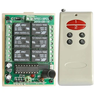 DC12V 6CH 10A RF fără fir control de la distanță comutator sistem transmițător și receptor releu Cod de Învățare/lampa/ fereastra