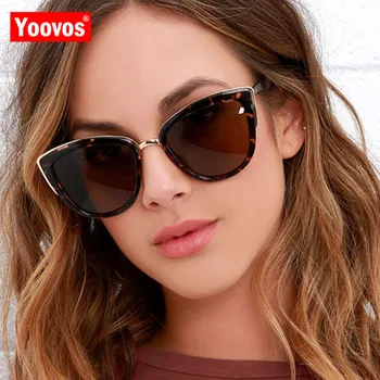 Yoovos 2021 Cateye ochelari de Soare Femei Vintage din Metal Ochelari Pentru Femei Oglinda Retro Moda Petrecere UV400 Oculos De Sol Feminino