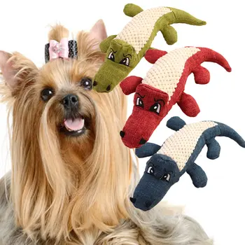 Animale De Companie Mesteca Scartaie Jucării De Desene Animate Animal De Pluș Jucărie De Câine De Crocodil Jucărie De Pluș Musca Rezistent Veveriță Squeaker Jucării Consumabile Pentru Animale De Companie