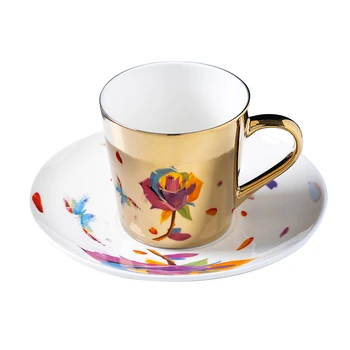 Oglinda Cani De Cafea Reflexie A Crescut Cești De Ceai Și Farfurioare Lingura Stil European Coffeeware