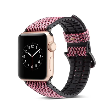 Silicon&curea din piele pentru apple watch band 44mm 42mm 38mm 40mm pulseira rezistent la apa&sweatproof watchband pentru iwatch 5/4/3/2/1