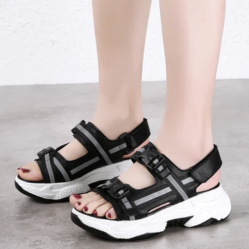 ADBOOV de Vară 2020 Reflectorizante Indesata Sandale Femei Catarama Platformă de Design Plat Sandale Pantofi