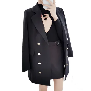Toamnă de Primăvară Sacou Femei 2019 Nou Casual Dublu Rânduri de Buzunar pentru Femei Jachete Lungi Elegante Supradimensionate 5XL Blazer Îmbrăcăminte exterioară