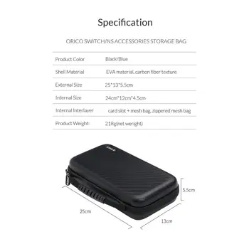 ORICO Storgae Geanta pentru Comutator Handheld Portabil Caz pentru Cablu USB Mufa de Alimentare Accesorii