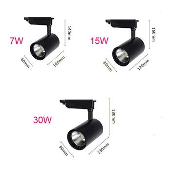 Led-uri de Cale Ferată Lumina Spot COB LED Plafon lumina Reflectoarelor AC220V Pentru magazin Magazin Showroom Mall Expoziție de Fixare Piesa de Iluminat