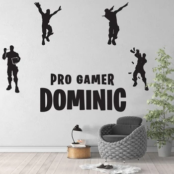 Numele personalizabil confruntare joc autocolant perete băiat adolescent gamer Internet cafe joc camera copil de cameră decor de perete de vinil decal 53