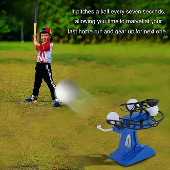 Mini Copii Baseball Practică Reglabil Inteligent Automat Mașină De Tangaj Sport Învețe Să Joace Instrumentul Albastru