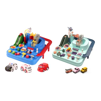 Masina pentru copii Joc de Aventura Manual de Șină de Cale ferată Jucării pentru Copii Educație Jucărie Macaron de Culoare Joc de Masă Puzzle-uri de Crăciun Cadouri
