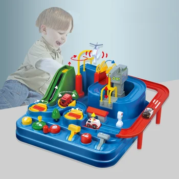 Masina pentru copii Joc de Aventura Manual de Șină de Cale ferată Jucării pentru Copii Educație Jucărie Macaron de Culoare Joc de Masă Puzzle-uri de Crăciun Cadouri