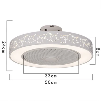 LED Ventilator de Tavan Lampa Telefon Mobil App Control de la Distanță Modern Invizibil 55 50cm Fanii Decorațiuni interioare de Iluminat Circular, Rotund