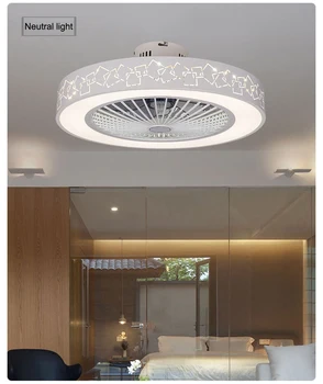 LED Ventilator de Tavan Lampa Telefon Mobil App Control de la Distanță Modern Invizibil 55 50cm Fanii Decorațiuni interioare de Iluminat Circular, Rotund