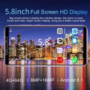 M30PLUS 5.72 Inch Ecran Complet Pentru Android 512MB+4G Telefon Inteligent Amprente Deblocare Tehnologie 8 Core