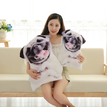 Câine drăguț 3D de Simulare Forma de Animale de Pluș Jucărie Perna Confort Perna de Dormit Companion Papusa pentru Copii