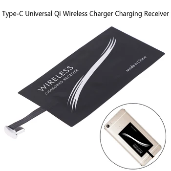 1 buc Tip C universal încărcător wireless Qi de încărcare receptor pentru telefoane 85*45*0.55 mm