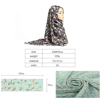 N18 de Înaltă calitate de flori imprimate șifon hijab eșarfă doamna eșarfă/eșarfe lungi folie banda maxi eșarfă 180*70 cm 10buc/lot