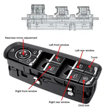 Energie electrica Master Fereastra Control Comutator cu Blocare pentru copii pentru Porsche, pentru Panamera 7PP959858MDML/RDML/HDML/KDML/AEDML
