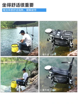 Noul Pliant de pescuit scaun portabil de pescuit cutie de lumină multi-funcție curea de umăr înapoi Confortabil spatar Scaun de pescuit cutie
