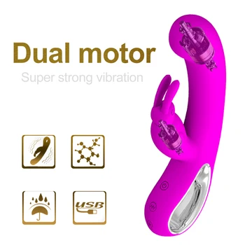 Produse pentru Sex 12 Viteza de G-spot Corp Masaj Vibrator Rabbit USB Reîncărcabilă Femeie Masturbari Penis artificial Vibratoare jucarii Sexuale pentru femei