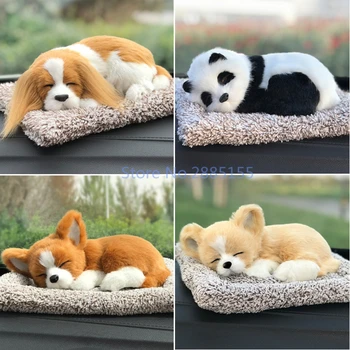 Masina Decoratiuni Interioare Umplute Jucării Minunat De Simulare De Animale Păpușă De Pluș Sleeping Dogs/Pisică Jucărie Cadou De Ziua De Nastere Pentru Copii
