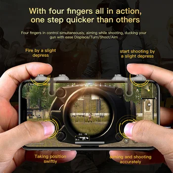 Baseus Pentru PUBG Mobil Gamepad Joystick L1 R1 Telefon Mobil Joc Shooter Controler de Declanșare Buton de Incendiu Mâner pentru iPhone Android