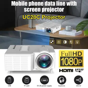 Projecteur UC28C 5V2A Portabil Video Proiector Smart Home Theater Cinema de aprovizionare de Birou Suport Pentru iOS Android telefon proyector