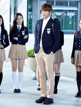 Noi EnglandBritish stil de colegiu studenți purta costum coreeană uniforme bărbați și femei de clasa uniforme care a moștenit aceeași culoare