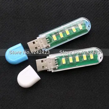 1 bucată Portabil USB lampa cu 5 Led-uri Mini-Lumina de Noapte Noutate usb Iluminat USB notebook Lampă lampă cu led-uri SMD lumina 5led