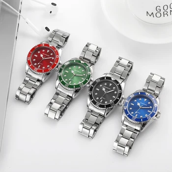 Bărbați Ceas de Lux Noi Afaceri Ceas Barbati Green Dial Ceasuri din Oțel Inoxidabil Trupa de Moda de sex Masculin Ceas Încheietura Ceas relogio masculino