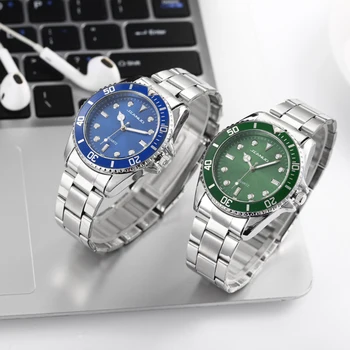 Bărbați Ceas de Lux Noi Afaceri Ceas Barbati Green Dial Ceasuri din Oțel Inoxidabil Trupa de Moda de sex Masculin Ceas Încheietura Ceas relogio masculino